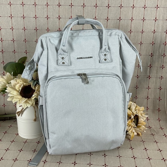 Amilliardi Other - Amilliardi Backpack Gray Diaper Bag Lots of Pockets Insulated Stroller Strap New